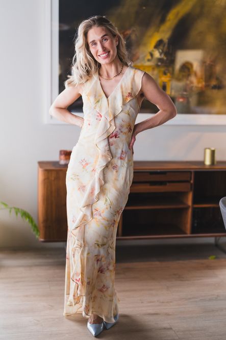 Hovedbilde Zella Chiffon Print Dress Dusty Yellow 
