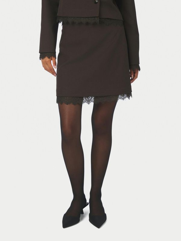 Brigitte Structure Lace Skirt Dark Brown 