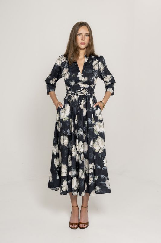 Maria Dress Blue Garden