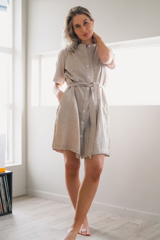 Pennie Ginia 2/4 Shirt Dress Sand 