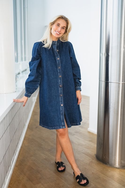 Elena Shirt Dress Mid Blue Wash 