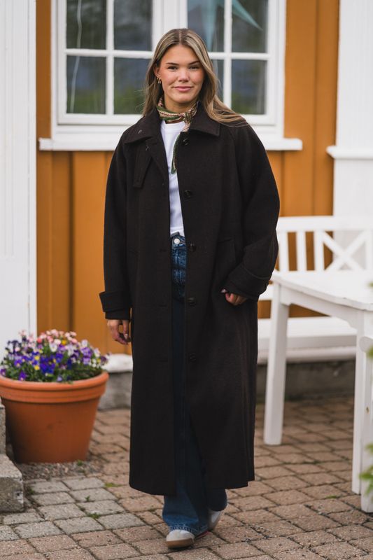 Keaton Wool Coat Chocolate