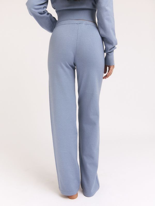 Straight Knit Pants Blue 