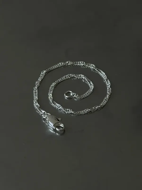 Twisted Rope Bracelet Silver 