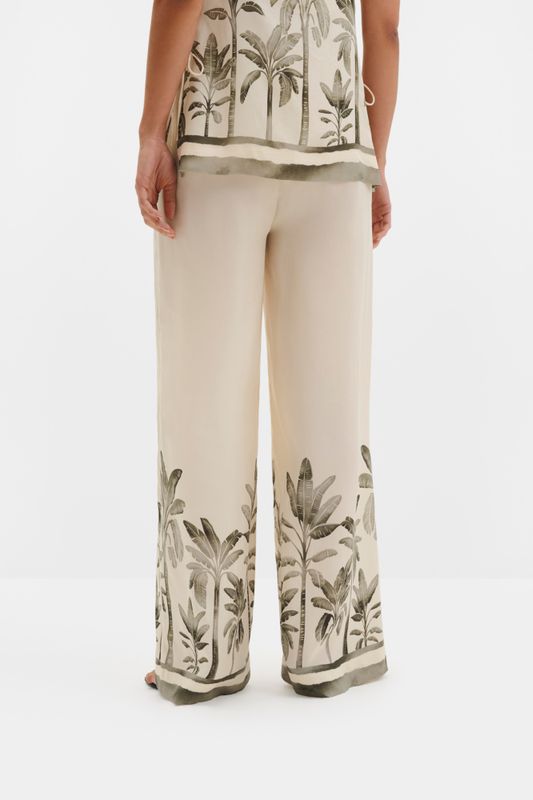 Izabelle High Waist Wide Pants Palm 