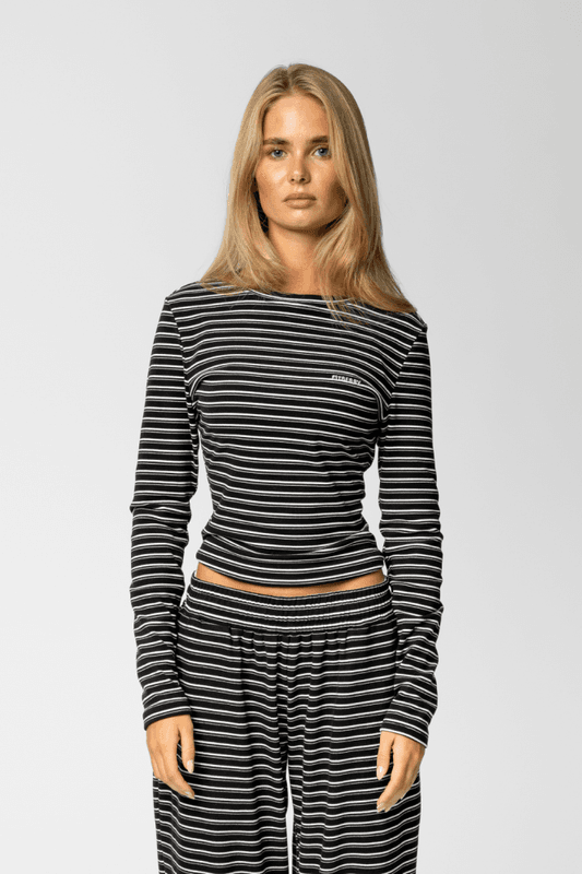 Palmer Soft Stripe Top Black/White 