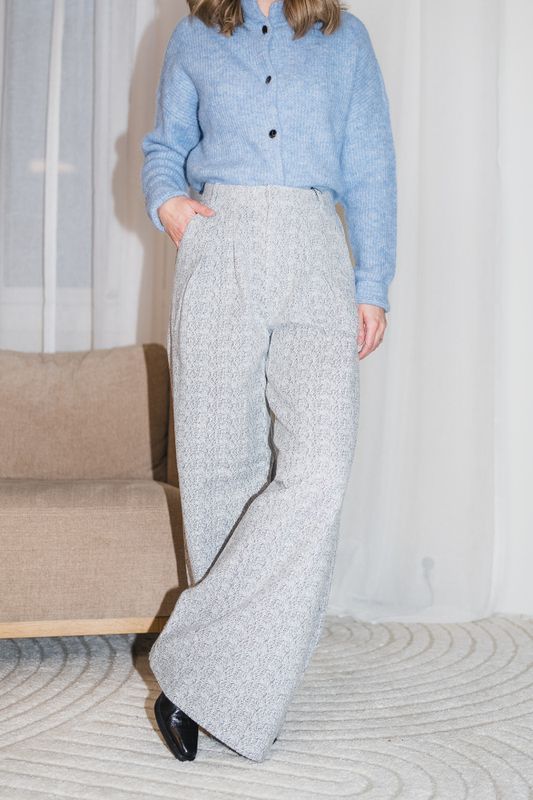 Coelle HW Pants Organic Black White Structure