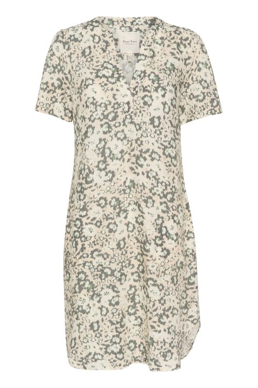 Aminase Dress Agave Green Blurred Flower