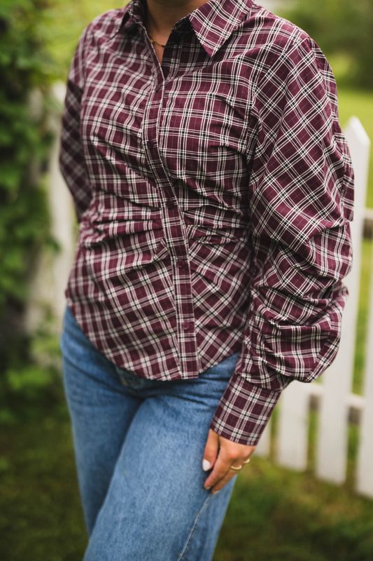 Neoella Medium Check Shirt Plum 