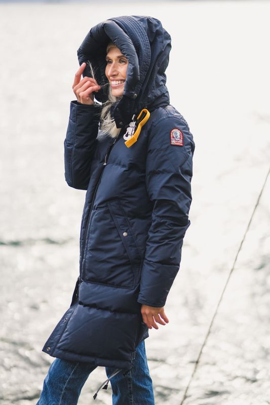 Longbear Hooded Down Coat Blue Navy 