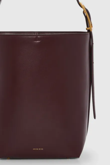 Hovedbilde Elly Bucket Bag Grained Leather Fig Burgundy 
