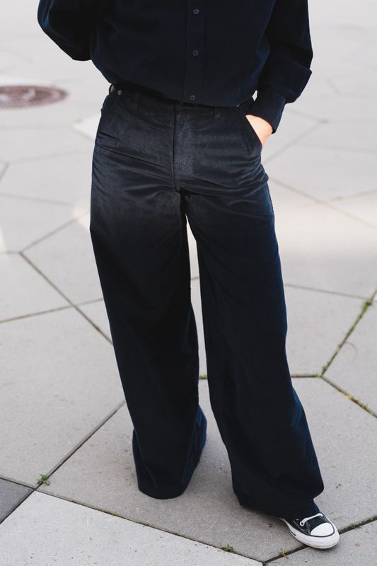 New Marlene Shiny Cord Navy 