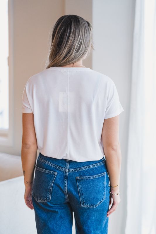 Fenya Modal V Neck Tee Bright White 