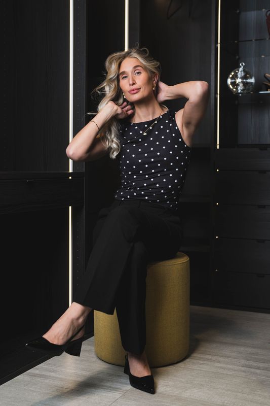 Ditty Jersey Dot Top Black 