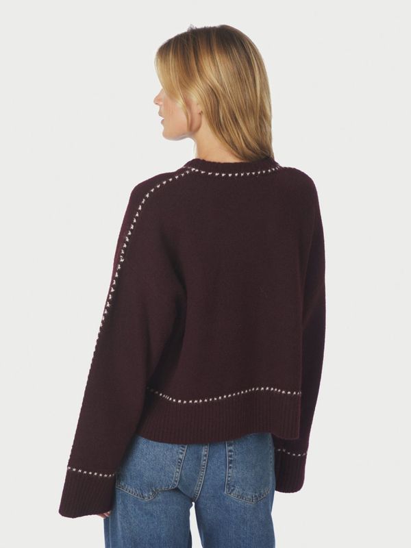 Roeme Knit Stitch Blouse Wine 