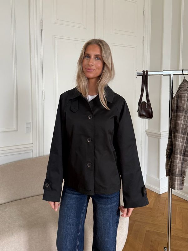 Avaic Short Trenchcoat Black 