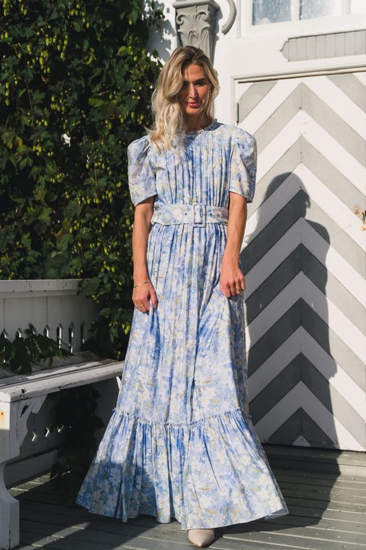 Sophie Puff Maxi Dress Wisteria Kiss 