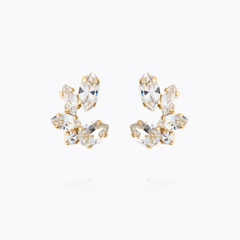Clare Earrings Gold Crystal 