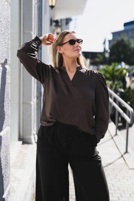 Hovedbilde Rosslyn Heavy Sateen Blouse Dark Brown 