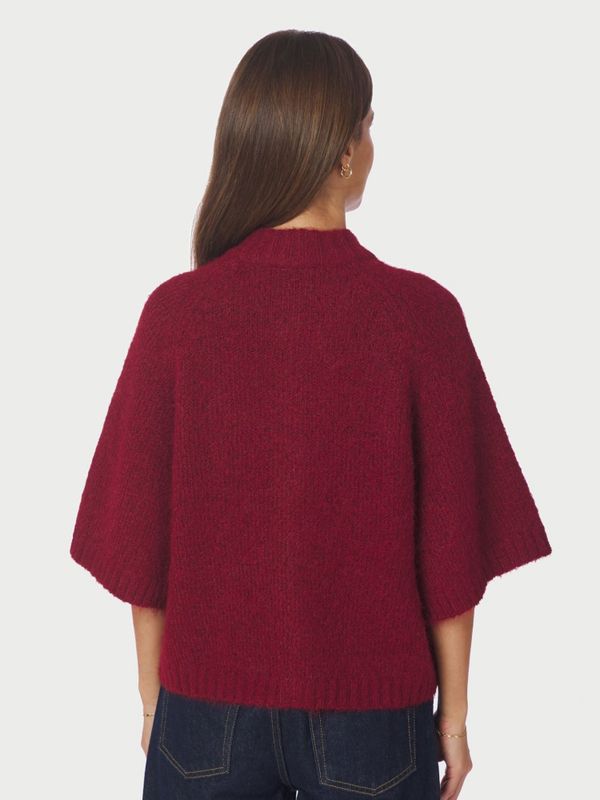Benuta Fluffy Knit Cardigan Dark Red 