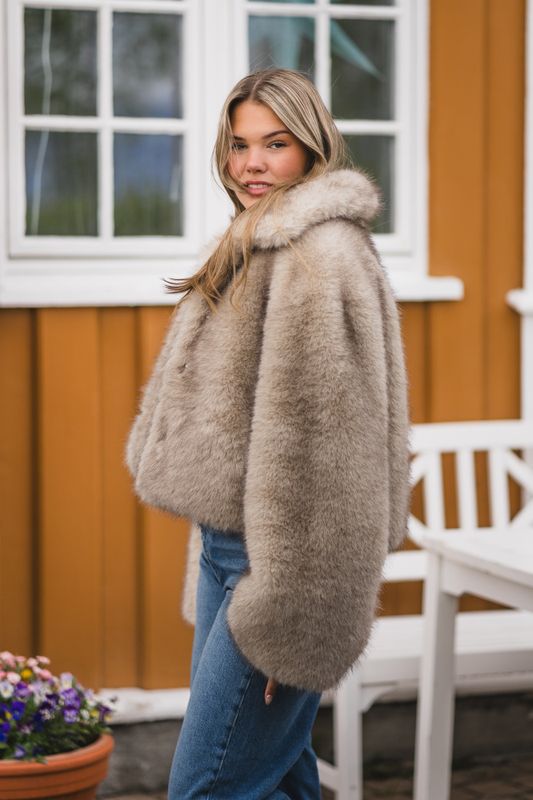 Steff Faux Fur Jacket Beige 