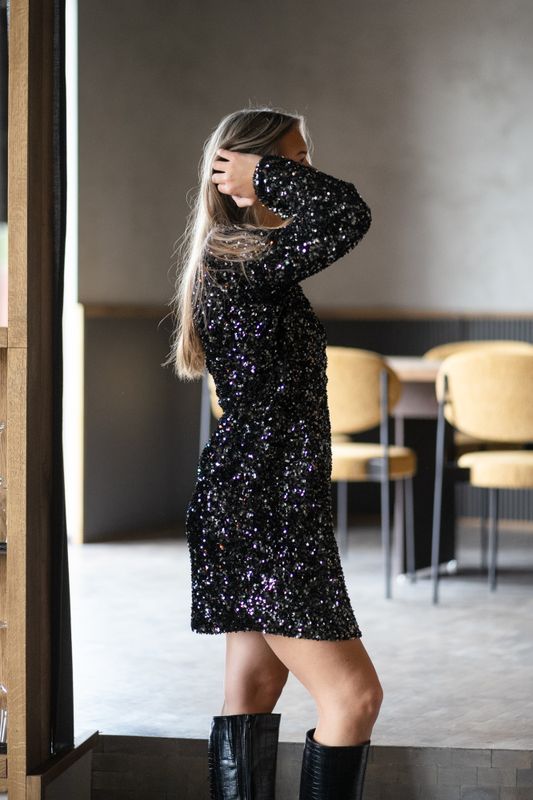 Elle LS Wrap Dress Rosin 
