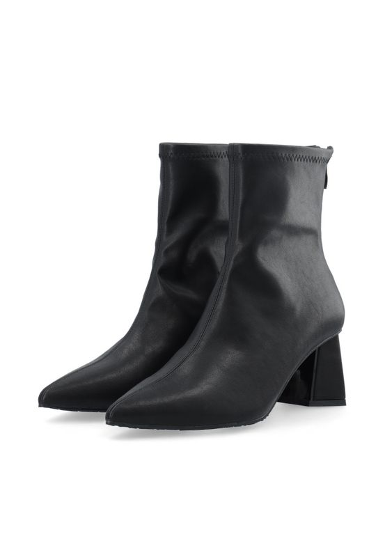 Maralyn Back Zip Boot Faux Leather Black 