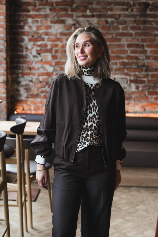 Luna Balloon Zip Jacket Dark Brown 