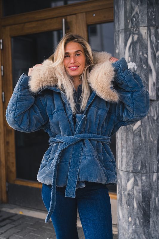 Steilia Corduroy Jacket Light Blue Mix 