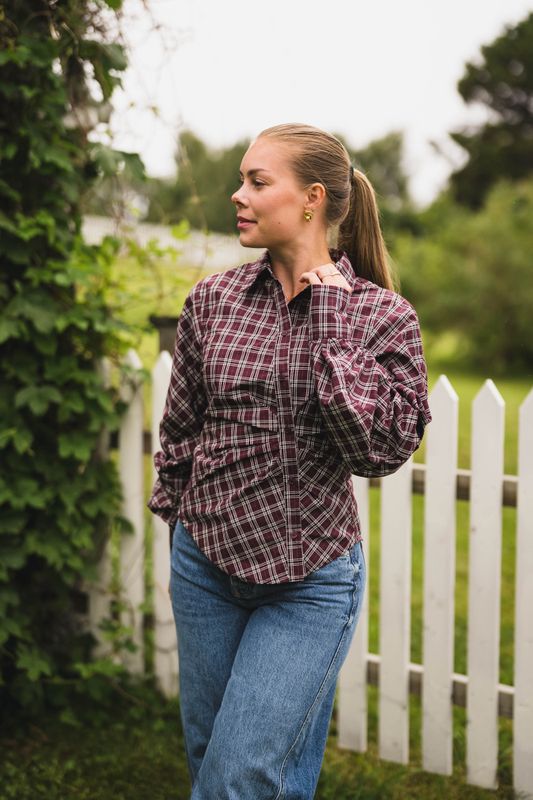 Neoella Medium Check Shirt Plum 