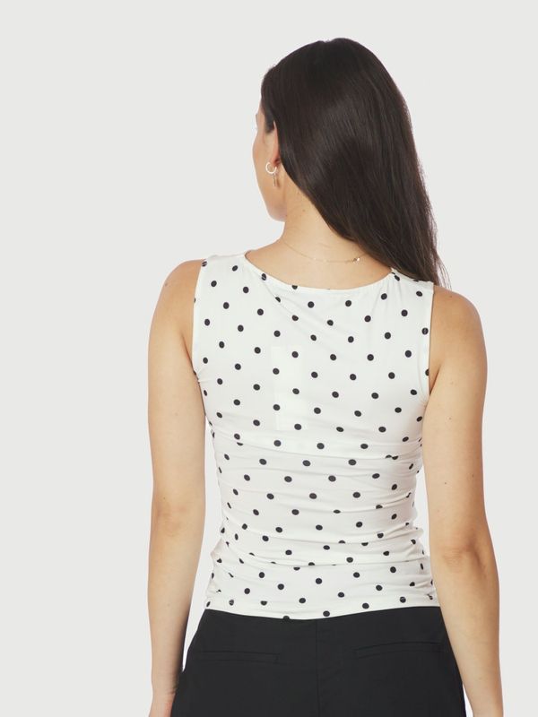 Ditty Jersey Dot Top White 