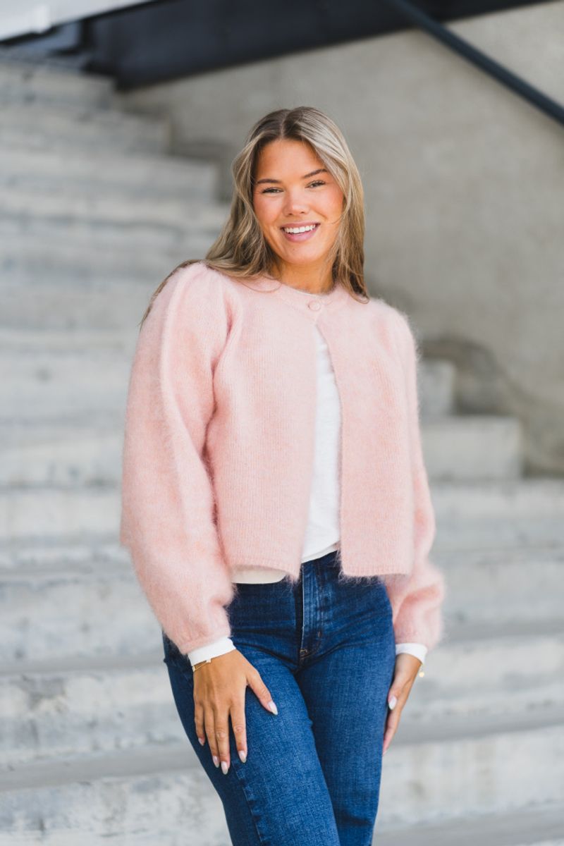 Amelia Chunky Cardigan Dusty Pink 