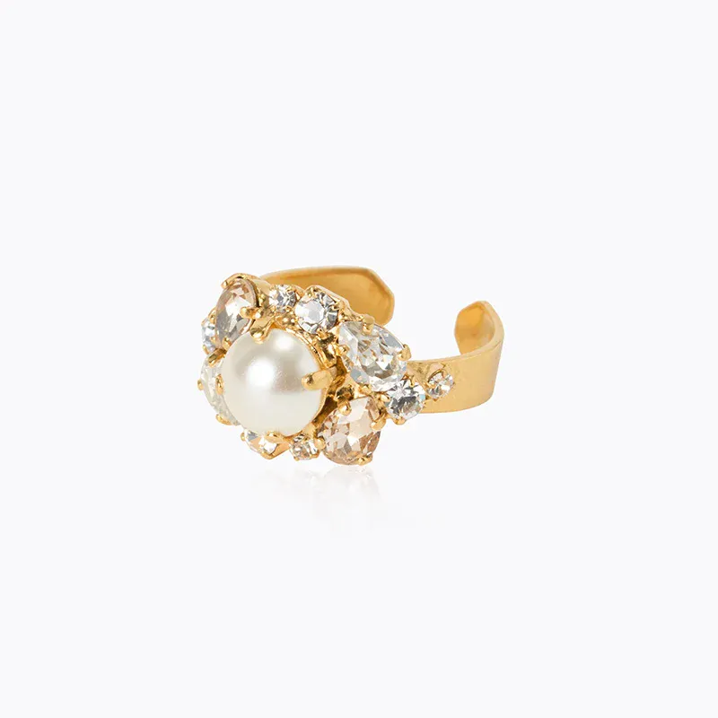 Molly Ring Gold Pearl/Crystal 