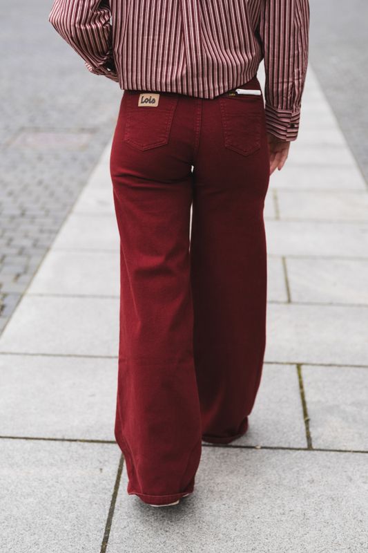 Palazzo Sponge Stretch Royal Burgundy