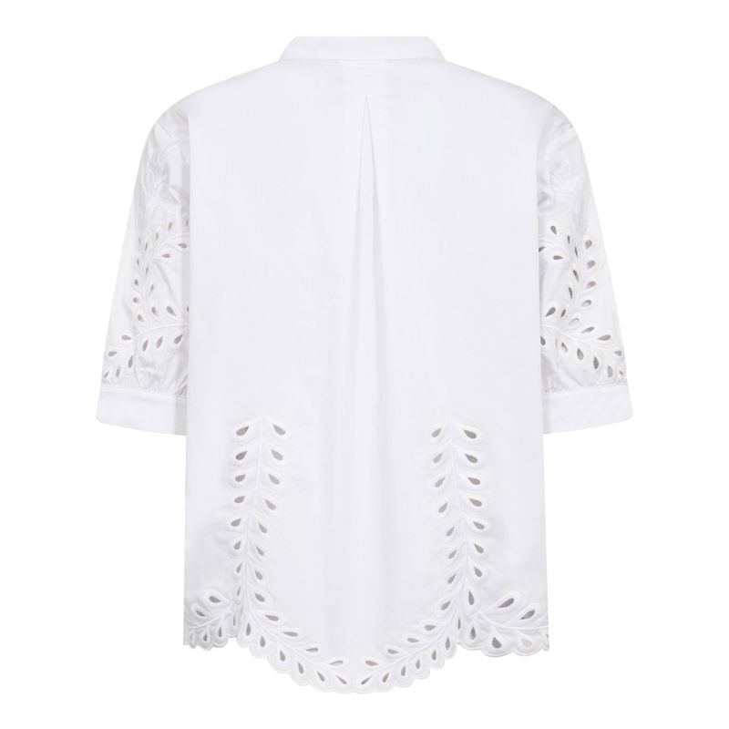 Poppy Emb V-Shirt White 
