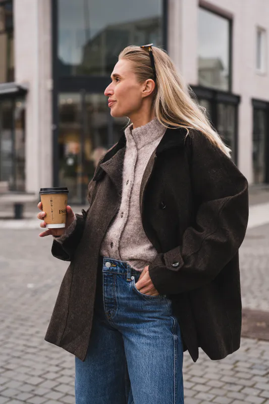 Mariel Mini Check Jacket Brown 