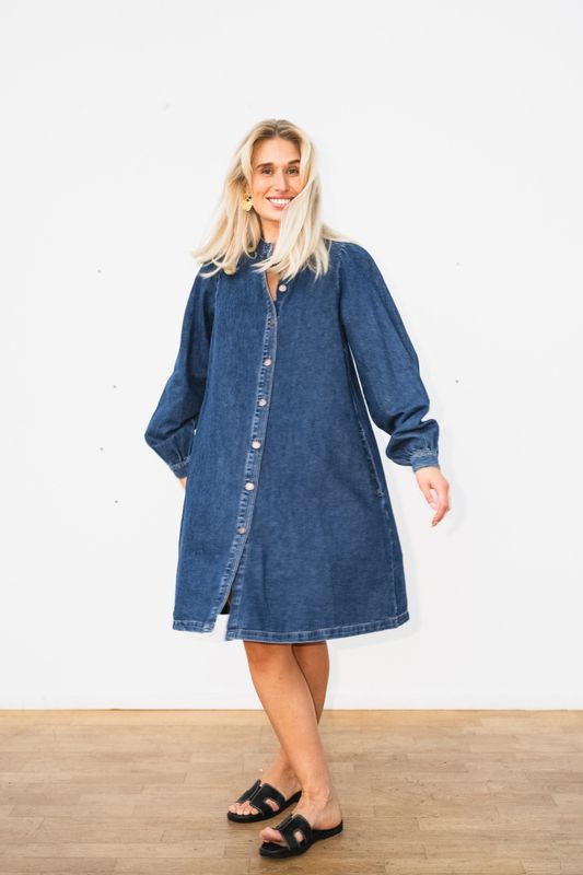 Elena Shirt Dress Mid Blue Wash 