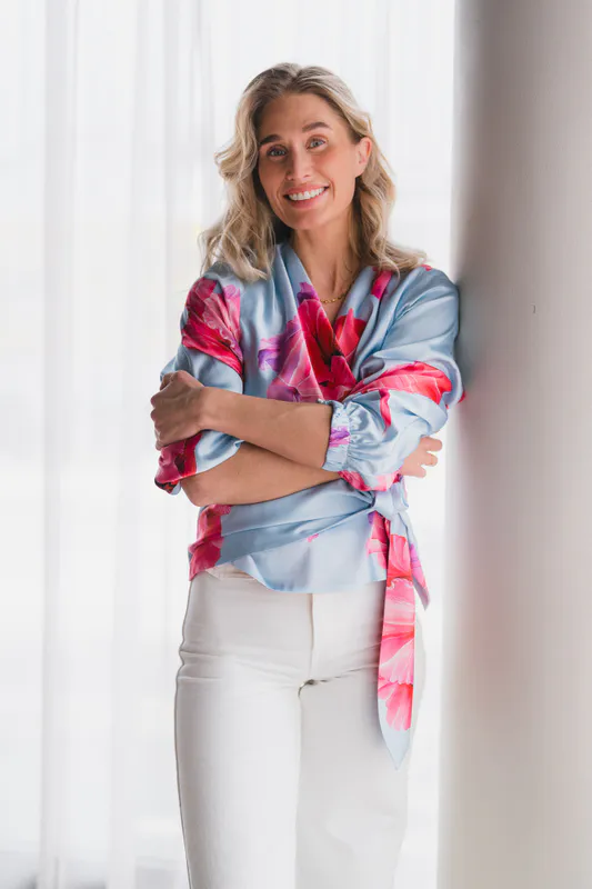 Elena Blouse Fuchsia Maxi Flower 