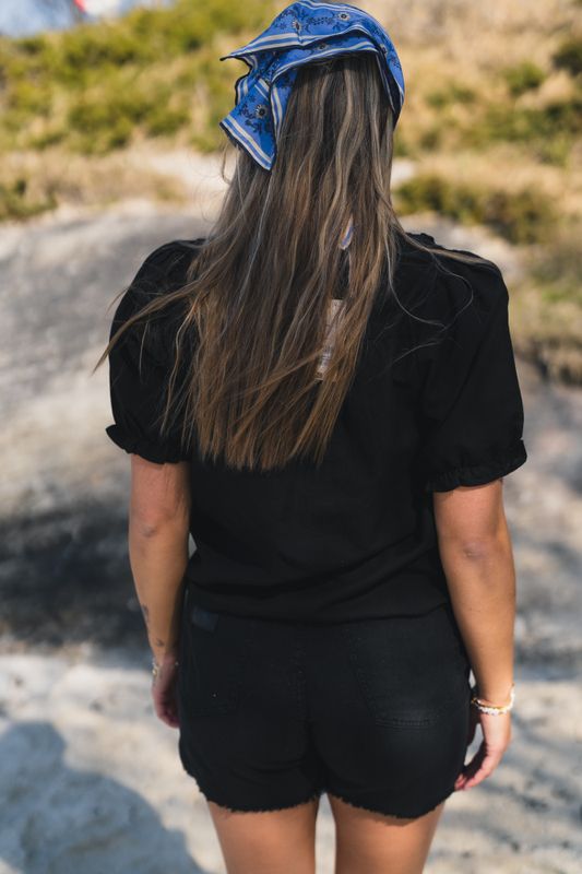 Odesa Linen Blouse Black