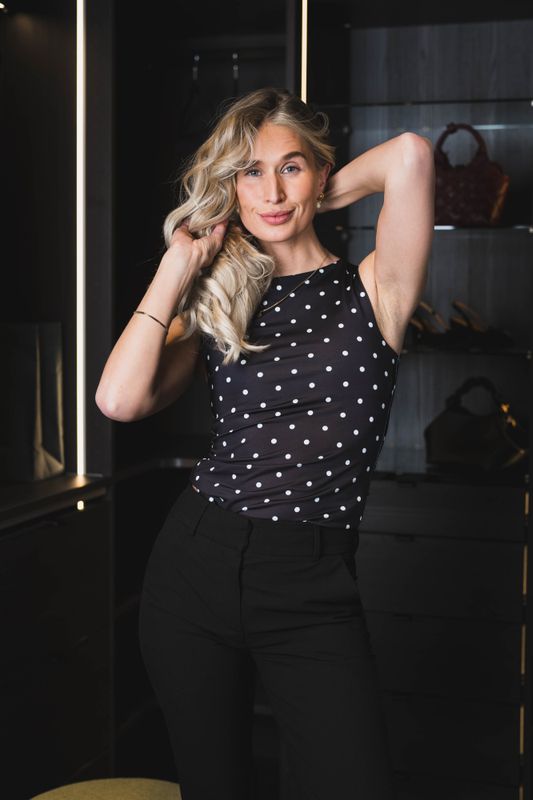 Ditty Jersey Dot Top Black 