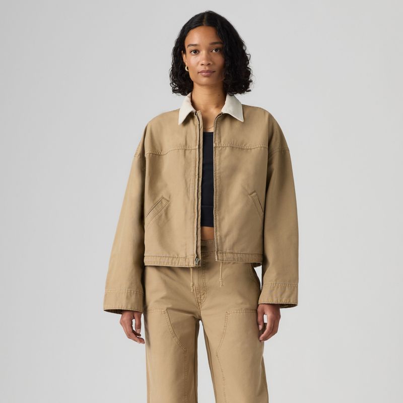 Loose Workwear Jacket Canvas Kelp