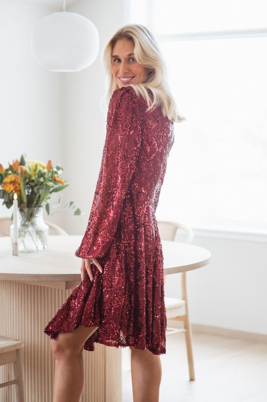 Wanda Sequence Dress Scarlet Red 