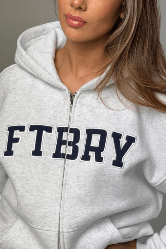 Off Duty Oversized Zip Hoodie Ivy Grey 