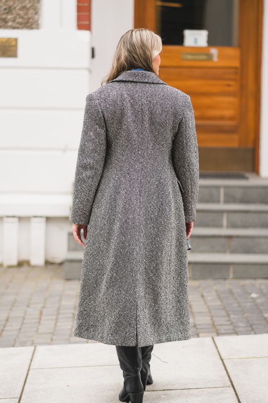 Yasha Lapel Coat Black/White 