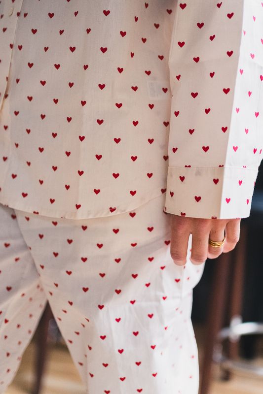 Amor Pyjamas Set Offwhite/Red 