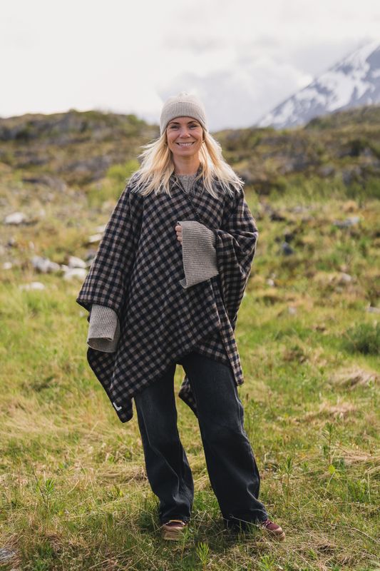 Tableau Poncho Brown Check 
