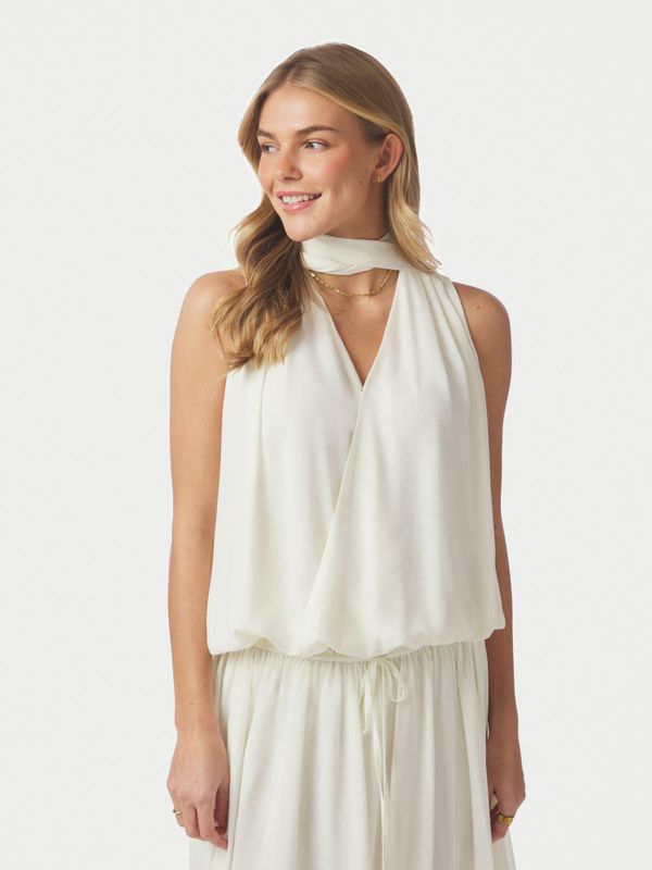 Inge Chiffon Top Offwhite 