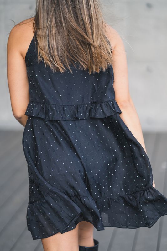 Rida Bedazzled Dress Black 