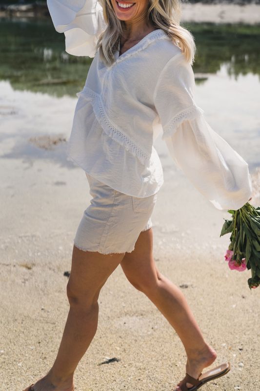 Maya Short Linen Summer Ecru 