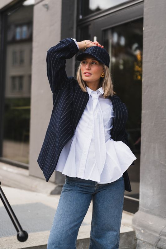 Naida Pin Power Blazer Navy 